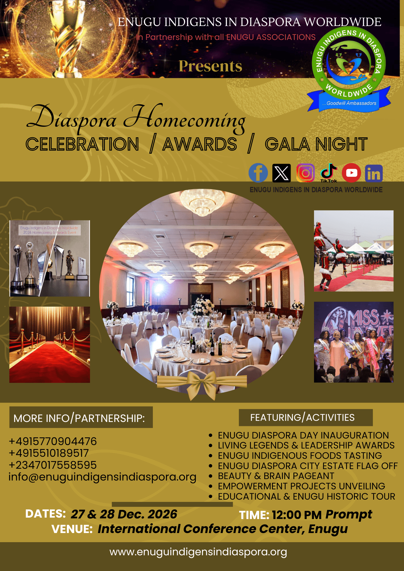 DIASPORA HOMECOMING / CELEBRATION / AWARDS & GALA NIGHT