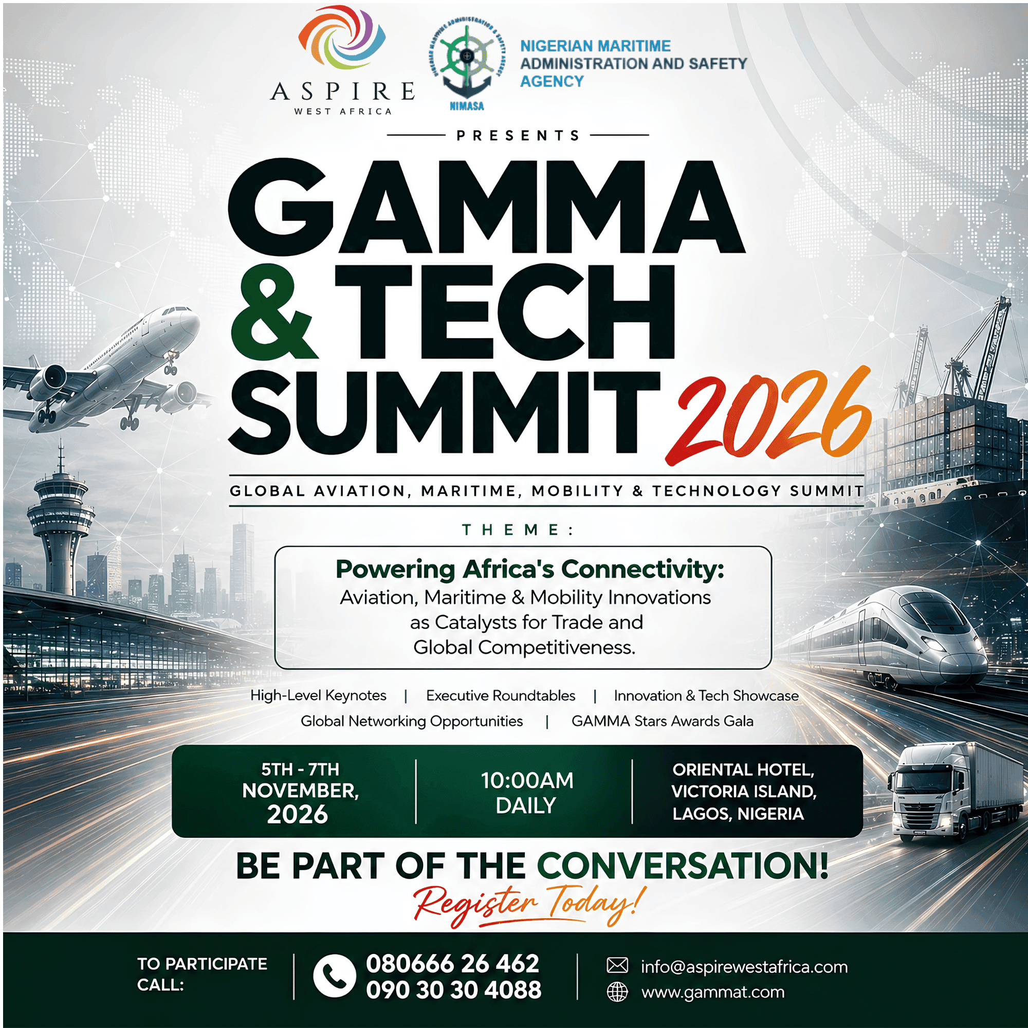 GAMMA & Tech Summit 2026 Global Aviation, Maritime & Mobility Access Summit