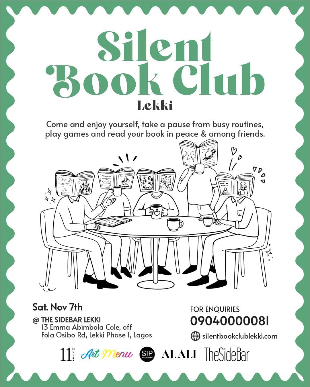 Silent Book Club Lekki, Lagos : Free Monthly Reading Meet-up