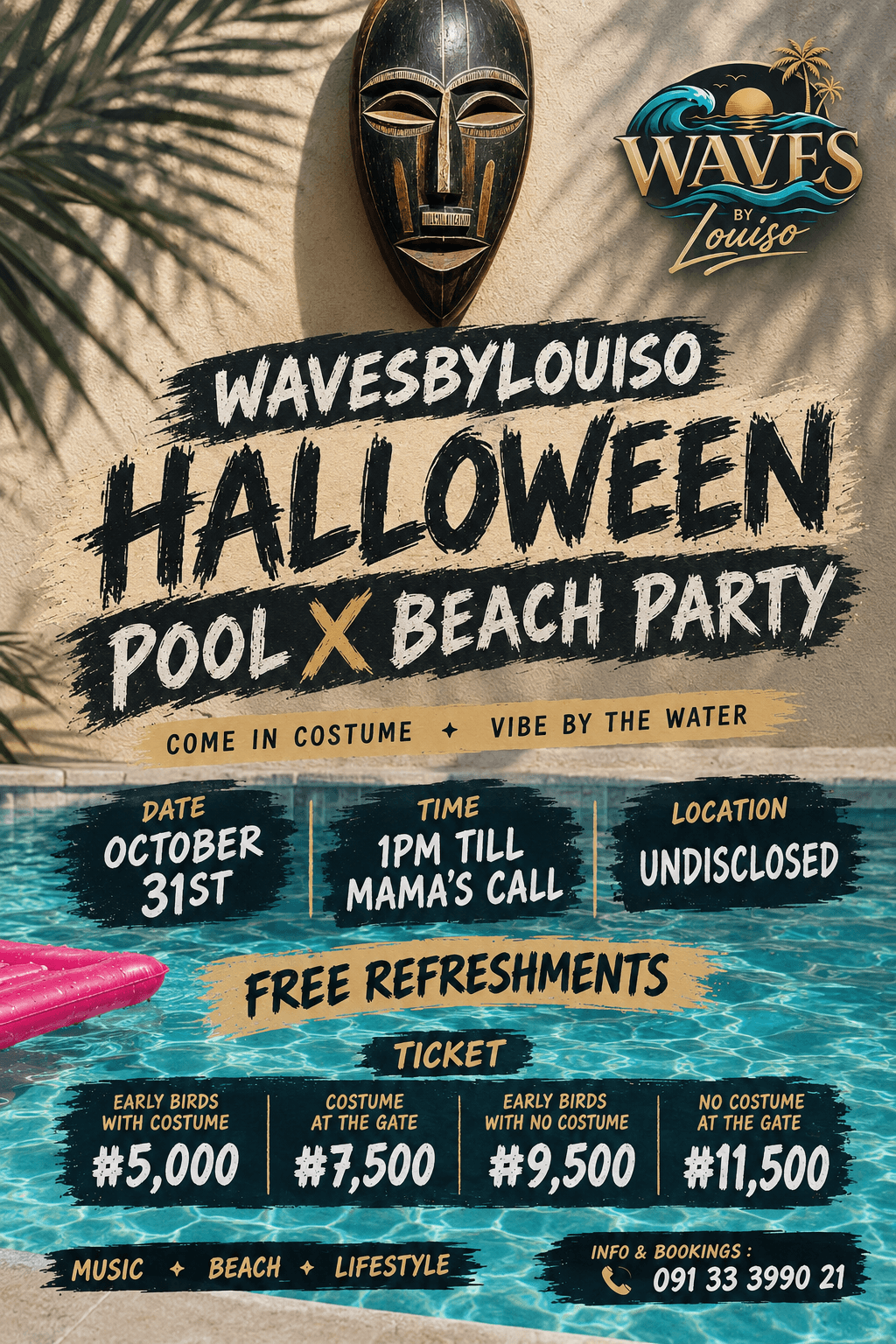 WAVESBYLOUISO HALLOWEEN POOL X BEACH PARTY