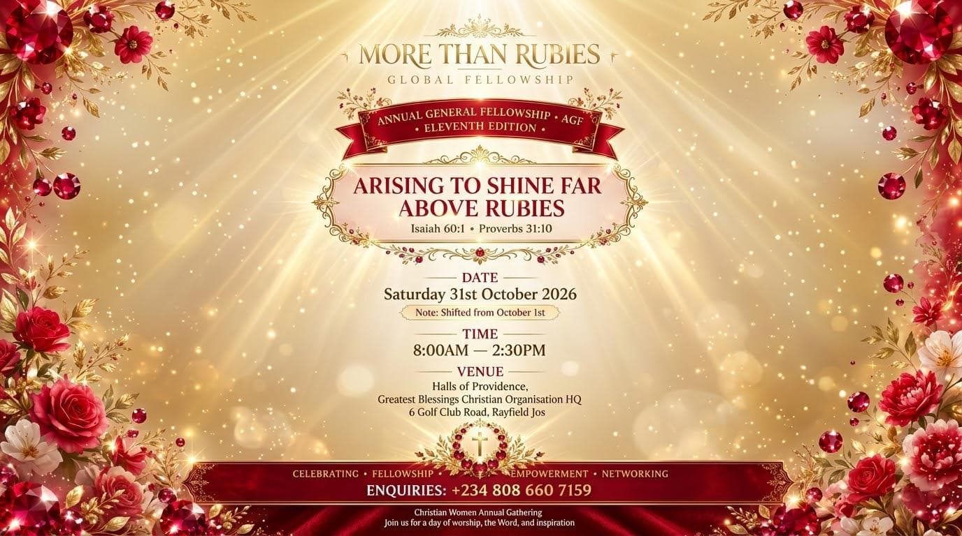More Than Rubies — 11th AGF: Rising to Live Far Above RubiesBible study, wo