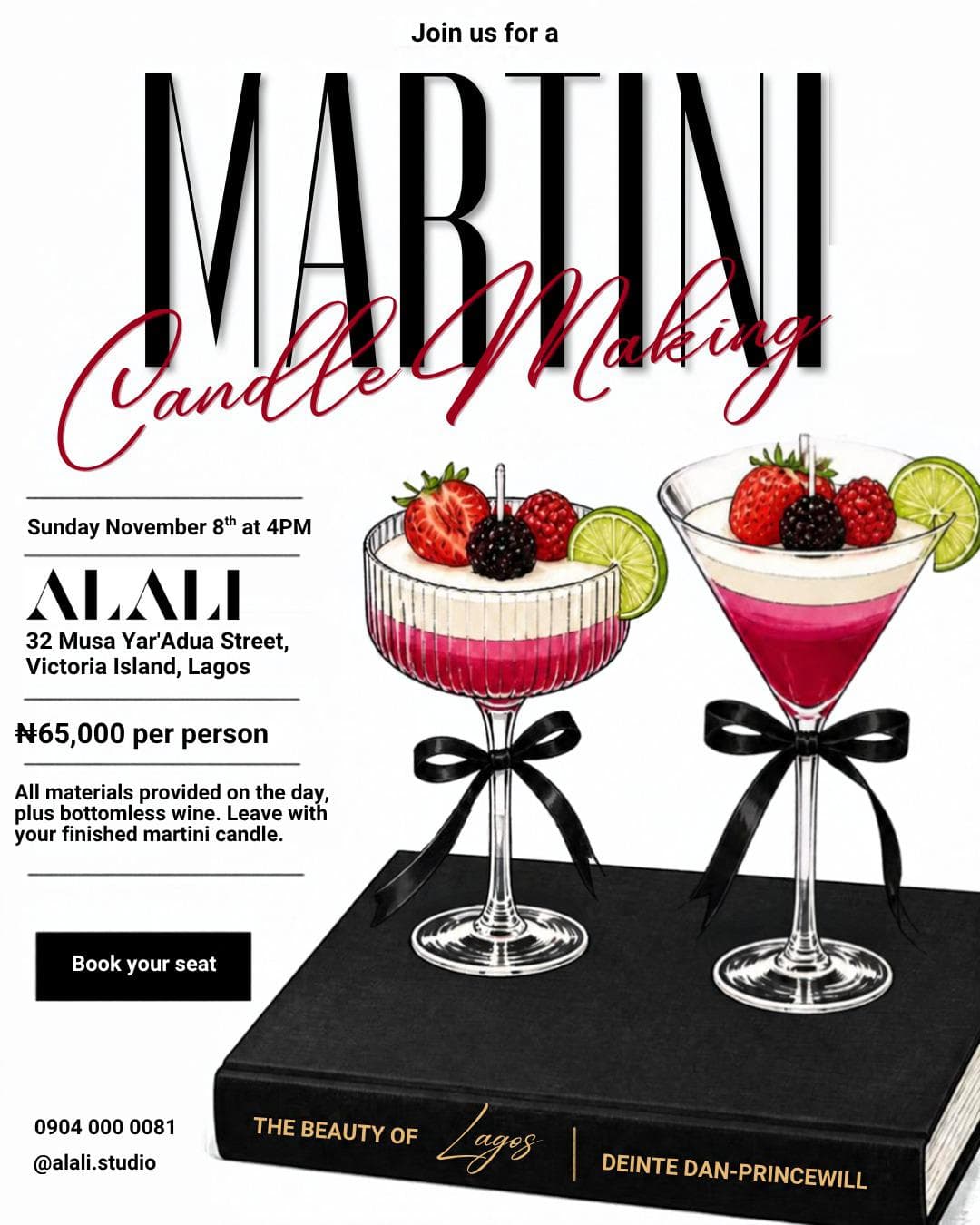 Martini Candle Making at Alali Studio, Victoria Island