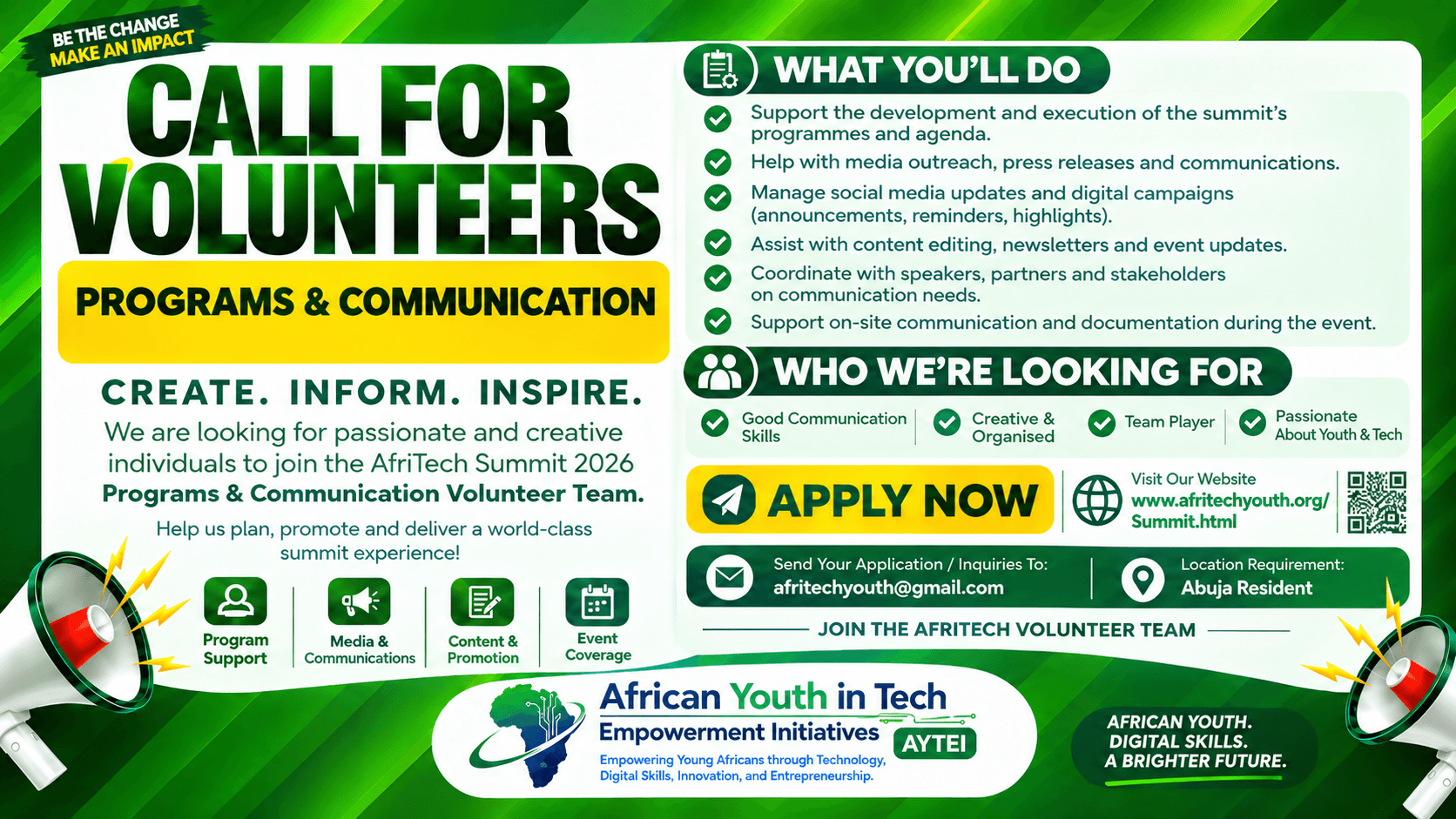 Join the AfriTech Summit 2026 Programs & Communications Team