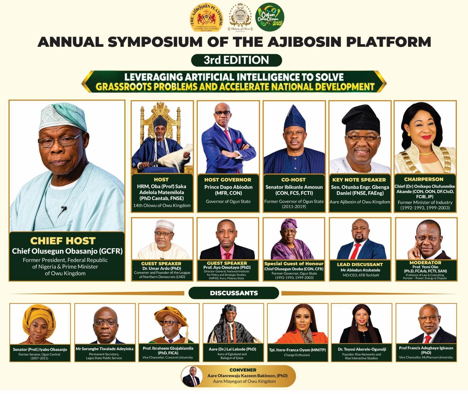 The Ajibosin Platform Annual Symposium 3.0