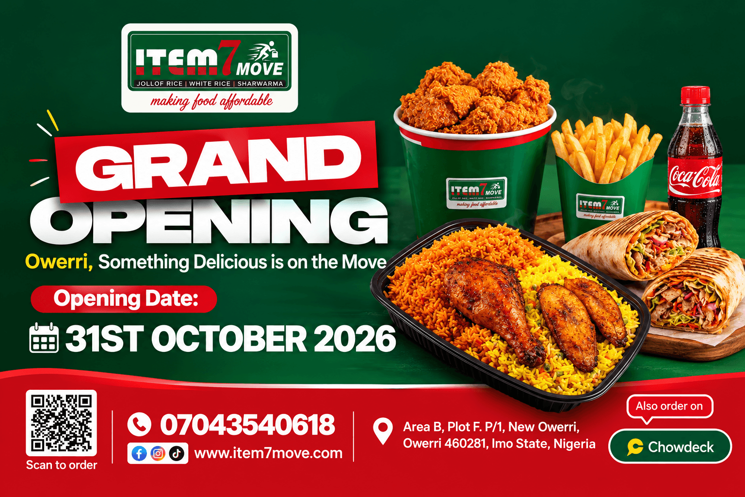 Item7Move Grand Opening: Owerri, Something Delicious Is on the Move!