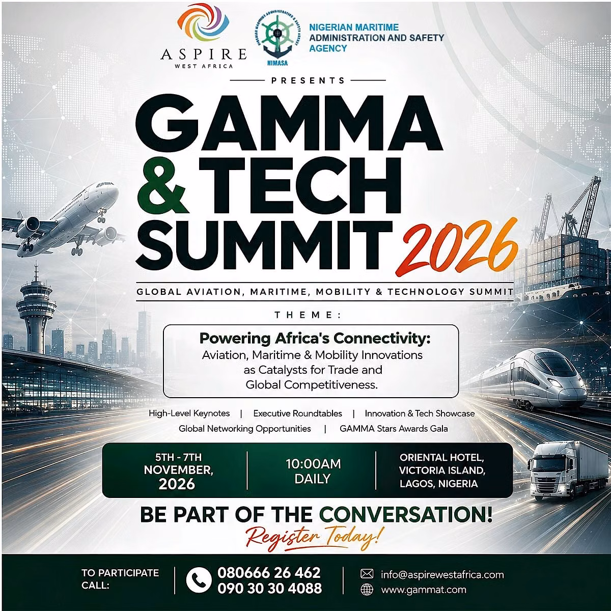 GAMMA & Tech Summit 2026 Global Aviation, Maritime & Mobility Access Summit